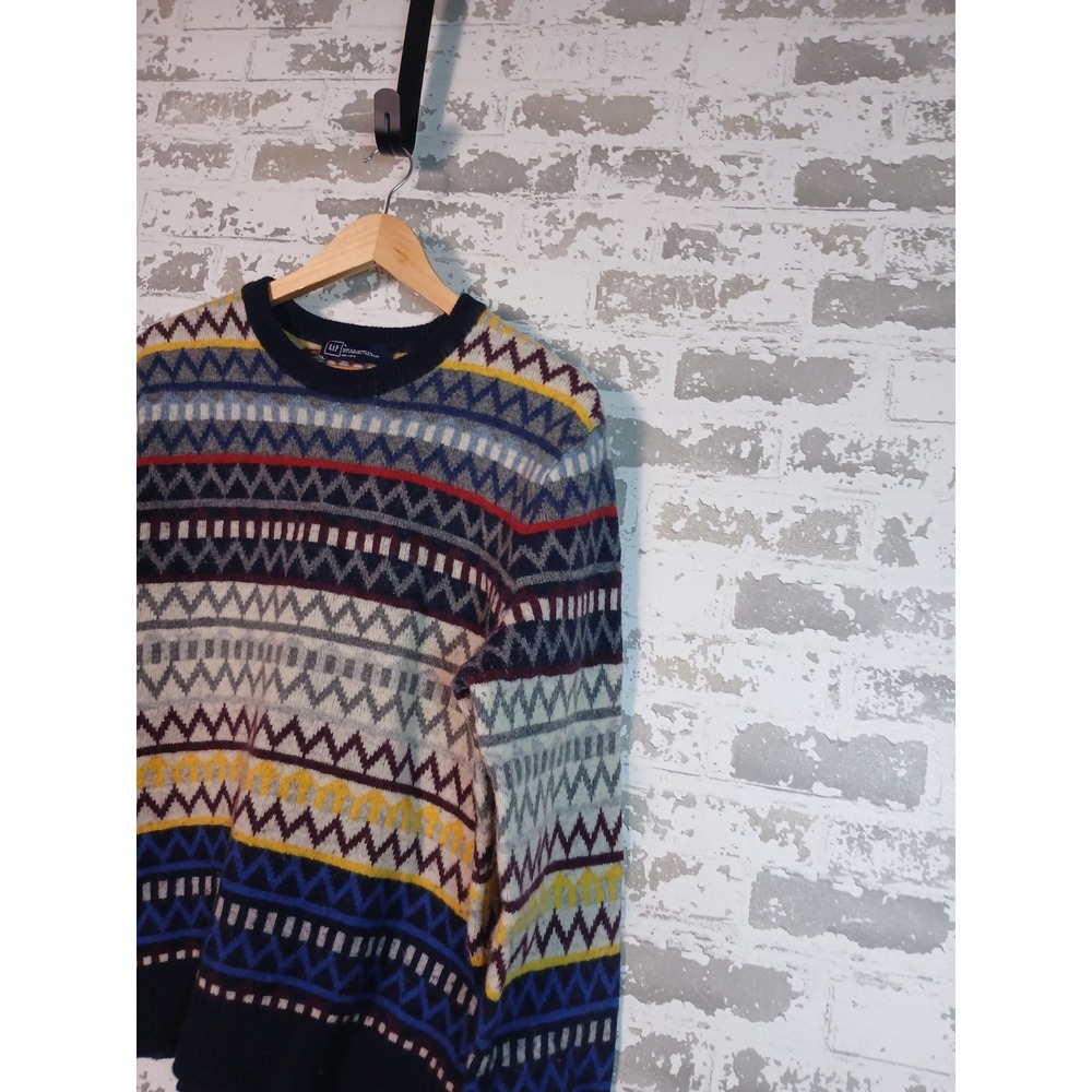 90's Nordic Lambswool‎ Fair Isle Sweater Large Soft Cozy Preppy Ski Grunge - Picture 5 of 16